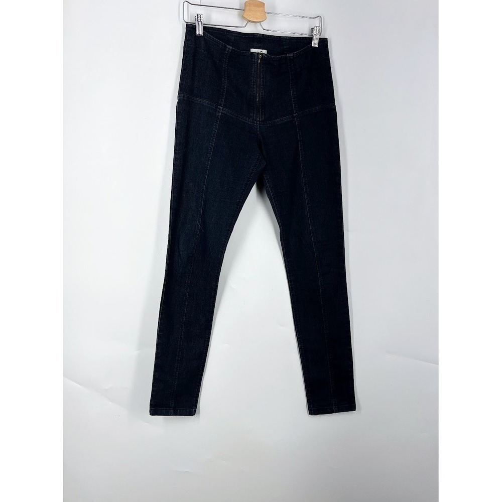 Prairie Underground High Waist Panelled Skinny Jeans Dark Wash Front Zip Size M